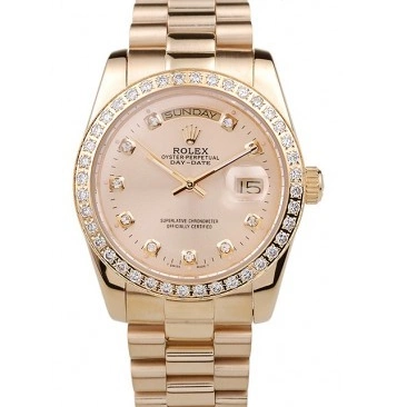Aaa replica watch Rolex Gold Yellow Steel Day-Date Stainless 18k Plated Dial Gold 0824